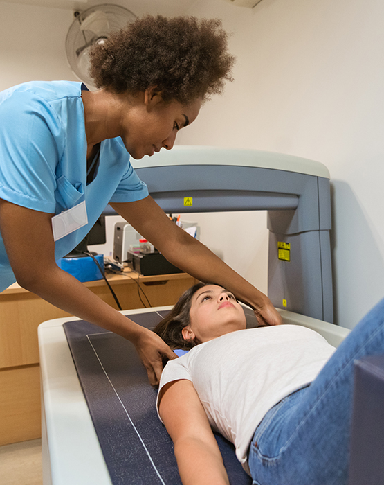 Bone density scan performed on patient