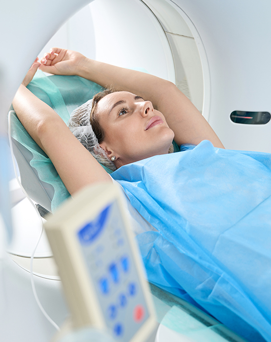 patient entering MRI machine