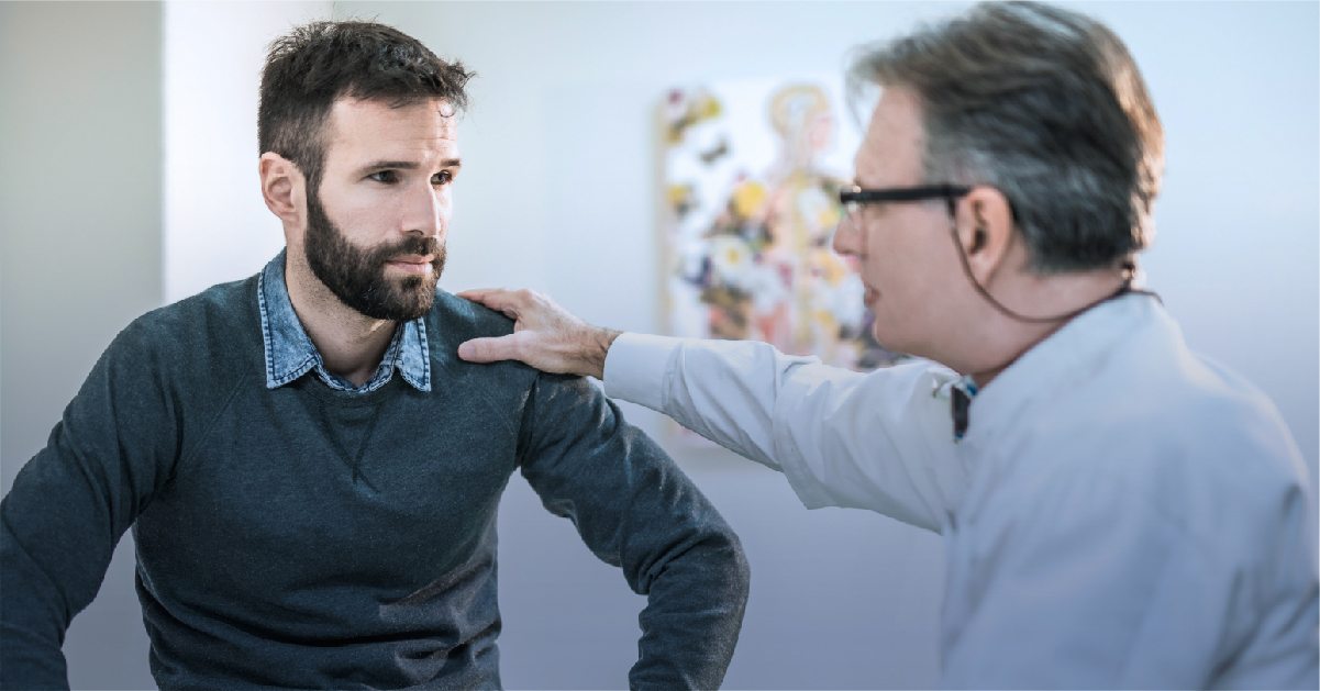 Physician consoling patient